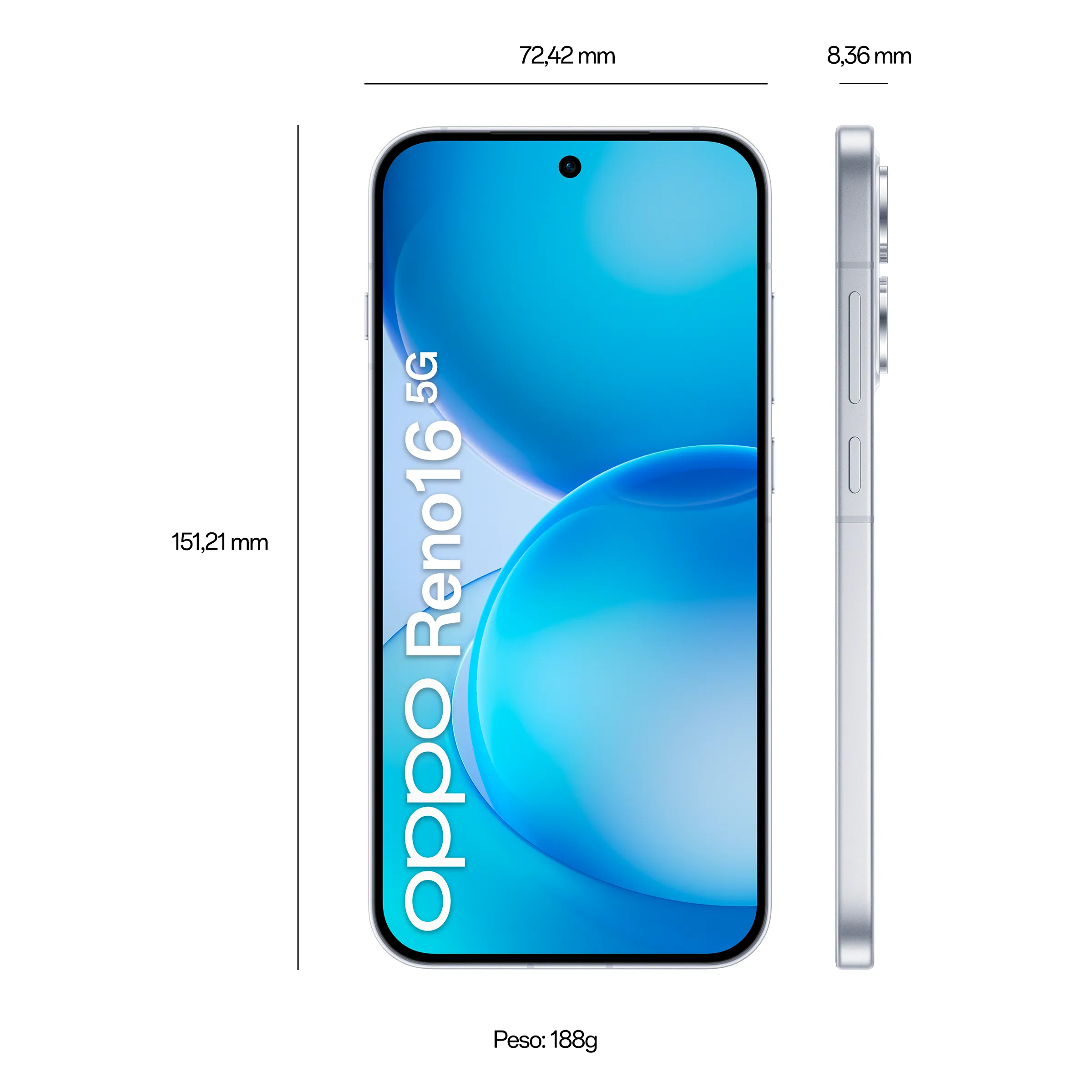 OPPO Reno16 5G Blanco 256GB+8GB_8